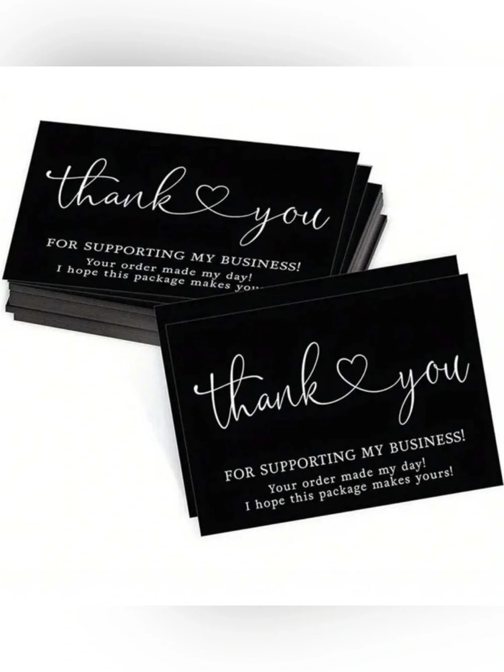 50 Black Thank You Cards